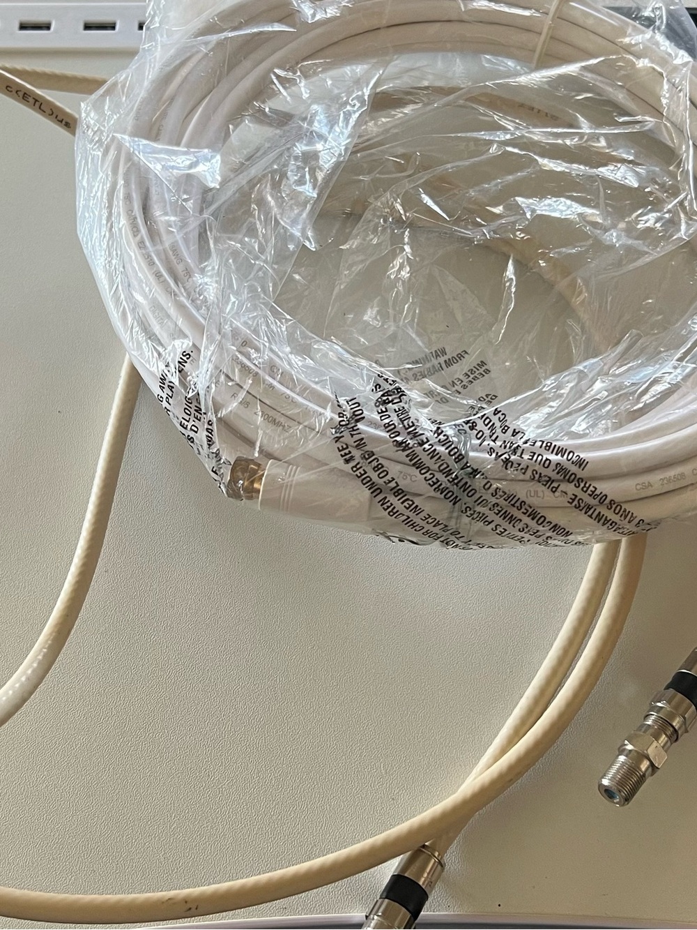 White Coaxial Cable